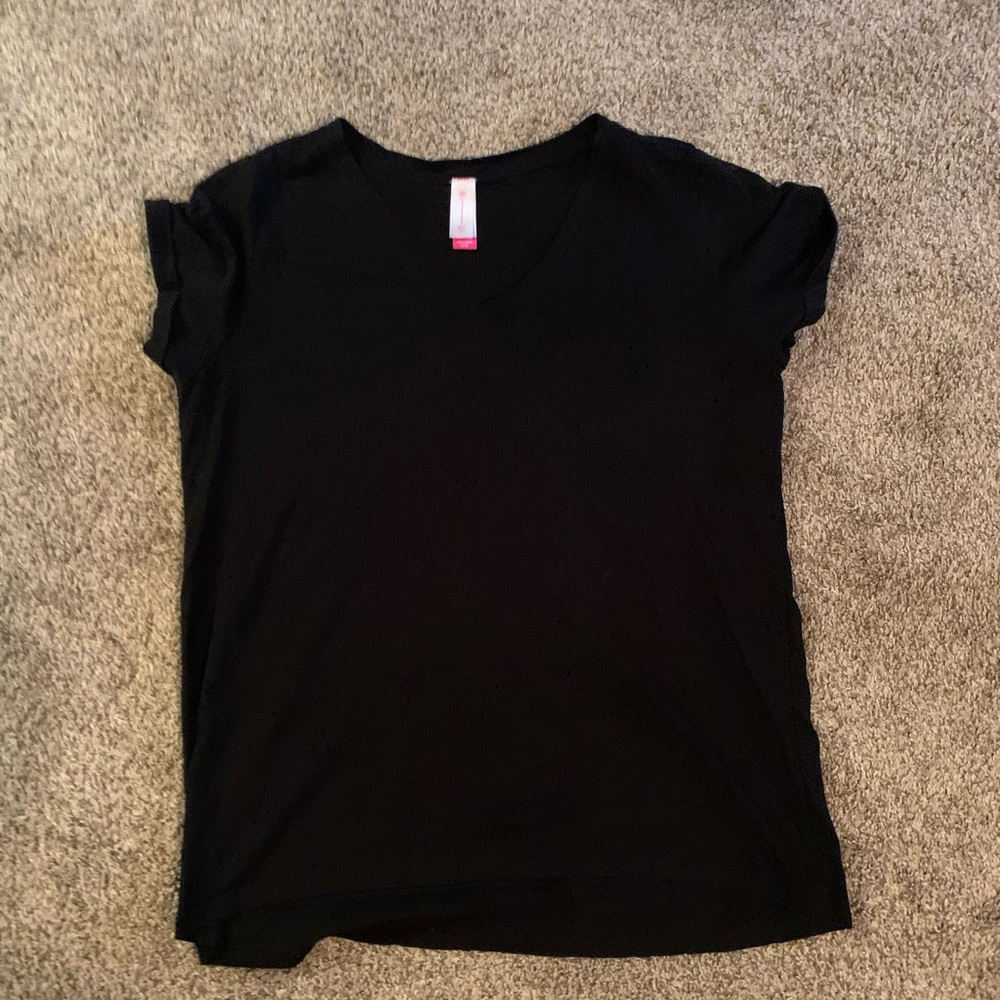 Black shirt with hole pattern